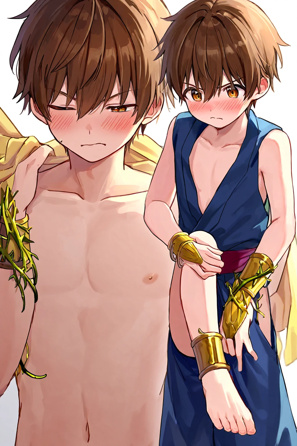handsome anime boy, beautiful blue eyes like diamonds, hair blue like the sea, his face carved by the angels themselves, naked showing his penis, normal size, a beautiful and bright smile, no furry, very cute gay nudes, kiss, humans.