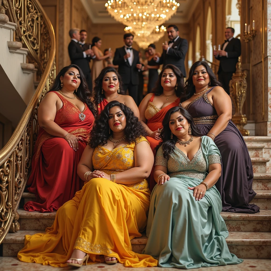 Afternoon of well-dressed overweight Latina women