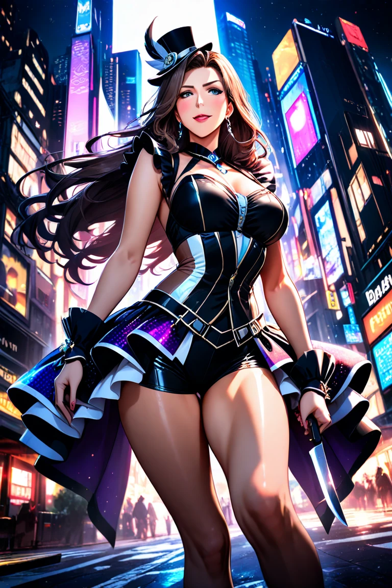 Anime - Illustration of a woman with dark red and purple hair wearing a micro bikini., very big breasts, bare chest, Sexy, Screaming at a beautiful, seductive girl, Arrogant demeanor, Magnificent and majestic, Steam Punk City on Background, Detailed digital anime art, Gouache style art, artgerm artgerm and wlop, Argerm style, High quality 8k detailed artwork. , There is a Cyber Punk skyscraper in the background., Aurora, Crescent moon, Many shooting stars in the sky, Loy Krathong Festival,Chiang Mai , Lanna style, night time, full moon, Many floating lanterns in the sky, Thai architecture 2D , faded picture ,vintage color, lined, Very high quality work , Very high detail , There are many types combined.... , Animation, 4k, attitude, vintage style , Thailand