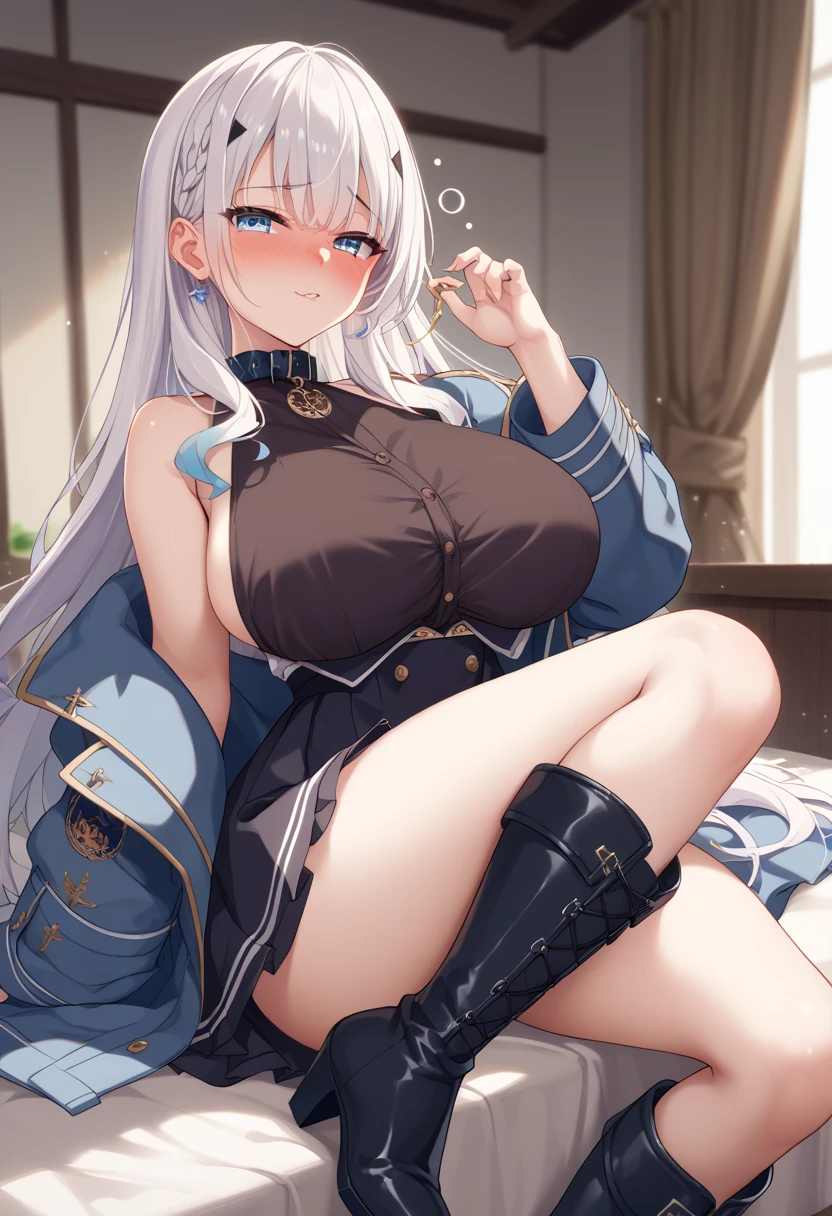 (Super detailed、Ultra-high resolution、Detailed Background)、((Flat Color))、((colorful))、Multicolored lighting、((浮かぶcolorfulな水))、Blue background、
A woman in a maid outfit is tied up、、Random Pause、Squat with your legs apart、(Golden chains on body、Golden chain collar、handcuffs)、Random Sexy Poses
(Tanned brown skin、Long Hair、Vermilion, silver and gold hair、hair ornaments、Big Breasts)、(choker、Knee-high stockings、garter belt、Wedgie Panties)、cameltoe、TWICE's Tzuyu' on pause、Beautiful blue eyes、Beautiful lips、(A rich expression、fun)