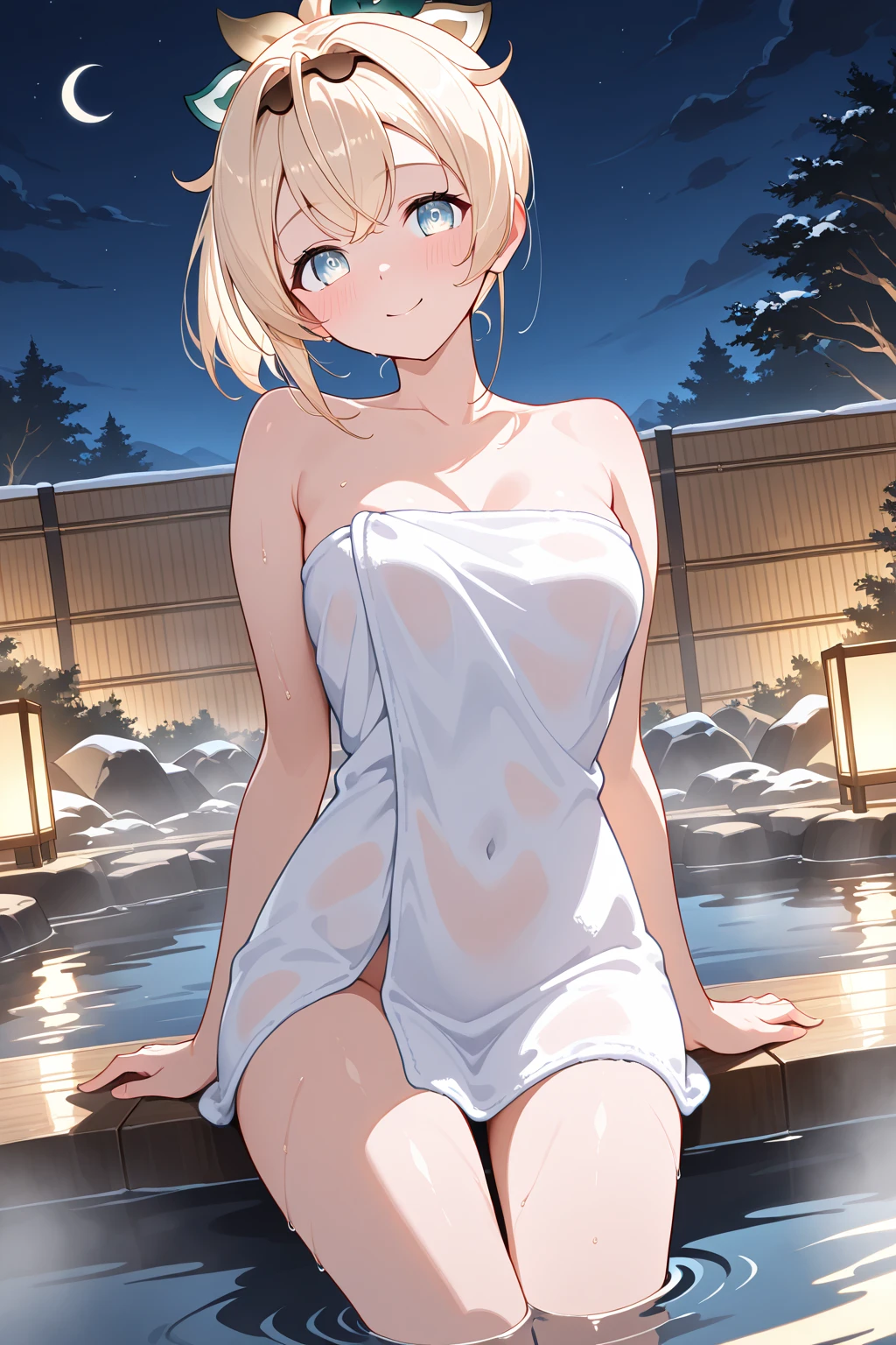 nsfw, nude, naked、、 nishikigi chisato,, blonde hair, , short hair, red ribbon,, red eyes,. 17 years old 、 , big breasts、 flooding、Abandoned amusement park、fire、heavy snowfall、frozen、 file, crying ,flooding、abandoned hospital、fire、heavy snowfall、frozen、 、whole body