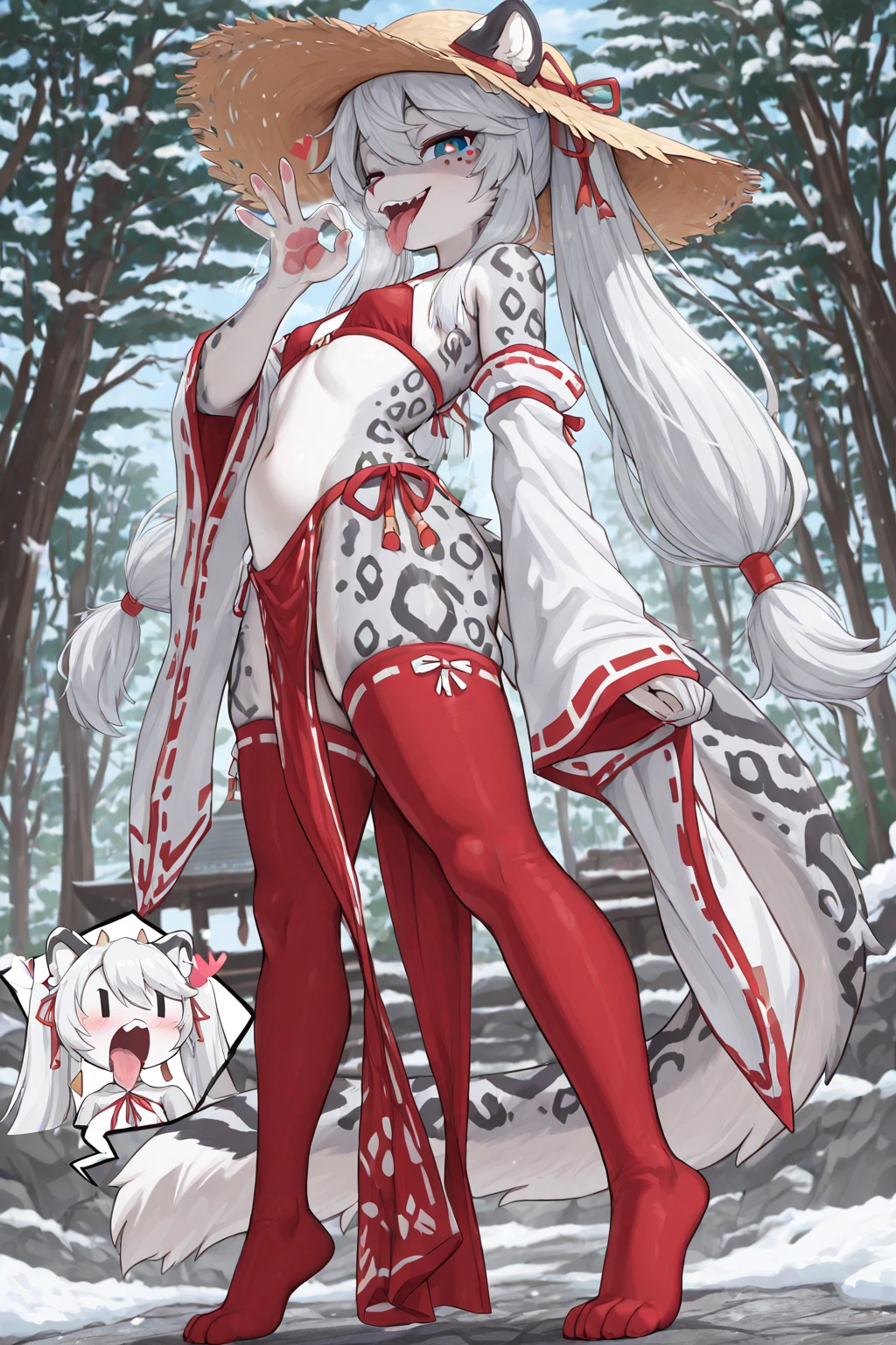 masterpiece, best quality, 2girls, 10yo, petite, child, loli, (white fox ears), white hair, long hair, (white ornate kimono), small breast, topless, nipple, running, play, laugh, fun, dynamic pose, winter forest, snow, bright, anime minimalist, watercolor
