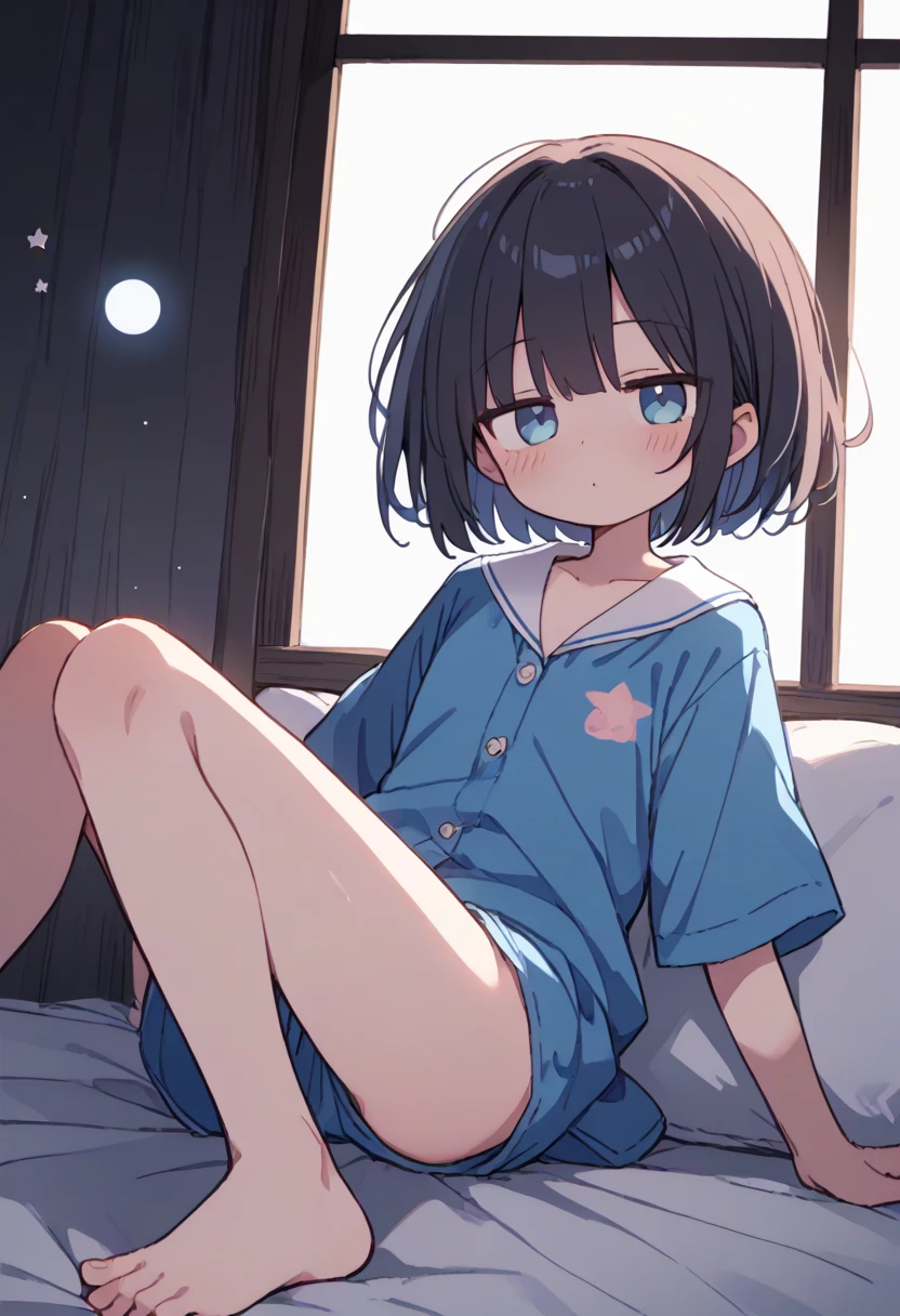 high quality、最high quality、Complete limbs、Ultra-high resolution、Full Finger、Slender beauty、School Swimsuit、short hair、Holding my knees、On the bed,((最high quality)), (Very detailed), (High-definition CG synthesis 8K wallpaper), 高いly detailed, 高い-definition raw color photos, Professional photography, (((Bokeh))), Written boundary depth,