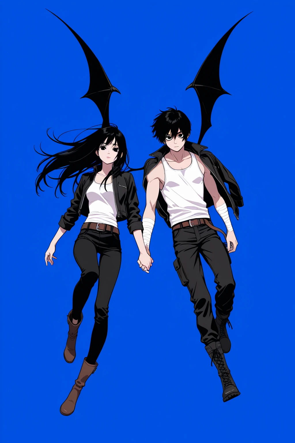A Onepiece-inspired character. (Gothic woman black hair with bangs, spiked choker, spiked bracelet, fishnet tights, black combat boots, Black gloves) the scene should be in the distinct digital art style of Onepiece, with a focus on character expressions, vibrant colors, and detailed textures that are characteristic oh one piece, anime character from one piece, one piece, one piece style, official anime artwork, by Eiichiro Oda, one piece artstyle, official art