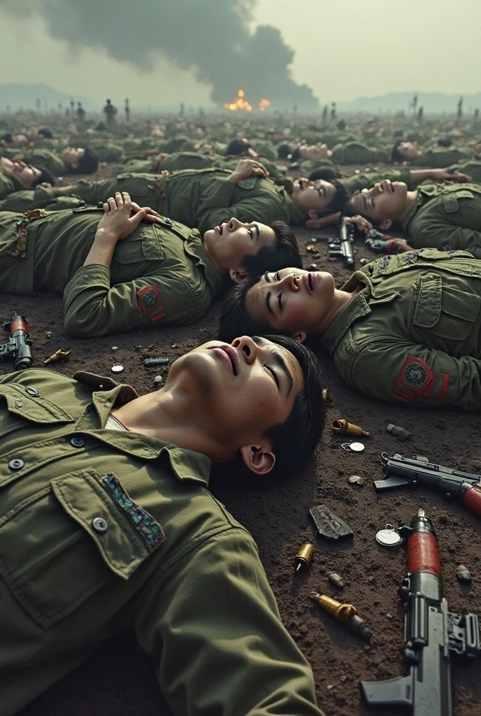 A thousand dead soldier in war field