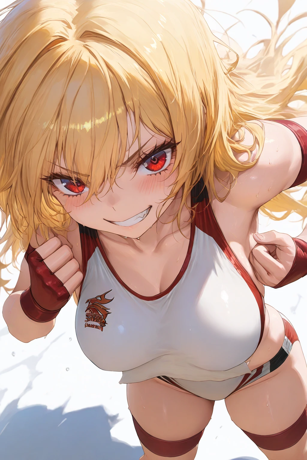 8k high resolution, detailed face, detailed body, perfect body, ultra high quality, 1 girl, sleeveless shirt, arms up, armpit, sweating