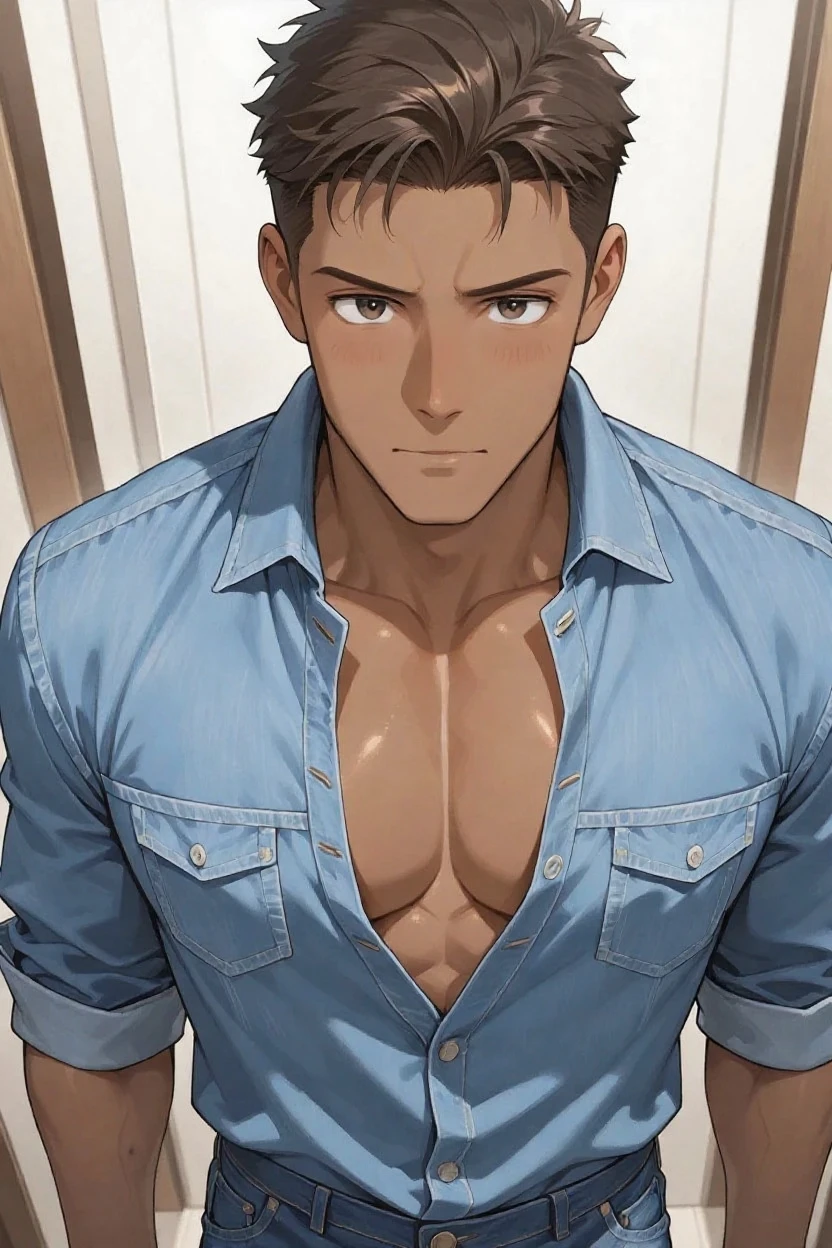 nestskyo, 1guy, solo, (white jacket:1.1), chains, denim pants, brown eyes, shirtless:1.3, pectorals, abs, bulge:1.1, laying on bed, relaxing,oily skin, smirk, hands behind head, handsome, charming, masterpiece, highres, detailed face, detailed eyes, erotic feelings, pillow, perfect picture, highly detailed, high contrast , colored, bright colors, perfect color palette
<lora:KyoNests-000004:0.95>