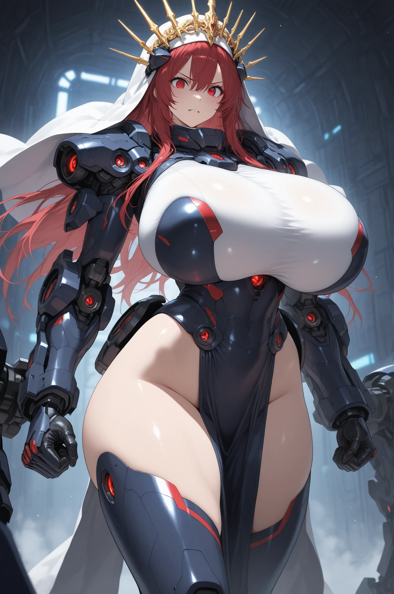 super high image, super detail, super high resolution, anime, manga, illustration,(full body image), Japanese beautiful elf, npink hair, (red eyes), red alluring moist thick lips, ecstatic expression, amorous expression, seductive look, (((((huge breasts))))), (((under boob))), (((side boob))), abs, great proportion, perfect proportion, slender, full body, ((mecha pilot armor)), (background Sci-fi city planet in night sky), professional lighting, (((mecha armor))), (hour glass body type), (((showing cleavage))), ((full body image)), ((erotic)), (princess), ((mech in background))