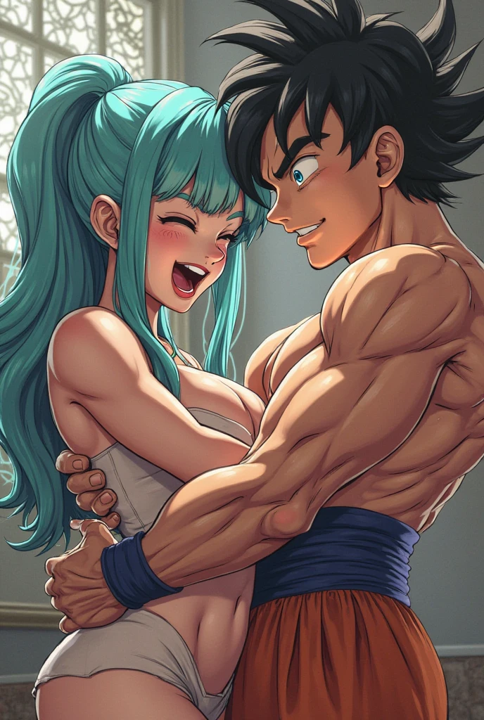 NSFW] RAW photo, (high detailed skin, detailed eyes:1.1), intricate details, best quality, 8k uhd, soft lighting, Vegetto, breasts, (female:1.2), 1girl, earrings, jewelry, white gloves, spiked hair, dougi, ahegao face, blue hair, blue eyes, super saiyan blue, huge tits, huge ass, naked, goku, (male:1.2), 1boy, muscular male, naked, insert boy putting his penis inside girl, sex, cum inside, insert male impregnating girl, pregnant girl, pregnant belly, HUGE GIANT BIG BELLY