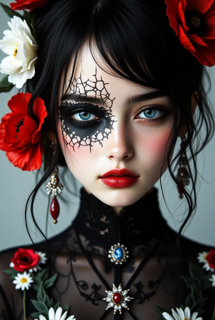 Remove Use these settingsportrait of the most beautiful form of chaos, elegant, a brutalist designed, vivid colours, romanticism, by james jean, roby dwi antono, ross tran, francis bacon, michal mraz, adrian ghenie, petra cortright, gerhard richter, takato yamamoto, ashley wood, ((ahegao)), rolling_eyes, ((head down)), an evil girl wearing intricate black and blue flowers on head, intricate dark colored flowers as dress, ((decay and spooky)), plants and branches, atmospheric, trending on artstation. 8 k masterpiece, ((symmetry)), death, decay, vengeful japanese ghost, cult of Cthulhu, cthulhu, giger style
