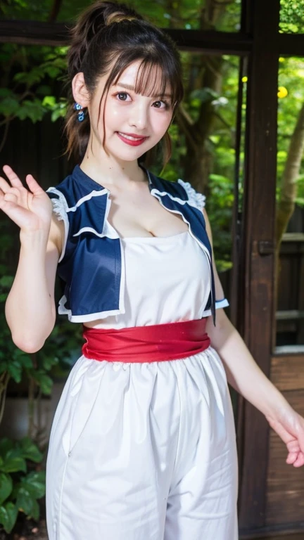 A 20-year-old maid with a cute face like an 18-year-old idol Smiling Kindly Maid clothes Cosplay Cleavage Slightly large bust Rope tying play SM play Bondage play The whole body is tied with rope In a dimly lit room RAW Photos Genuine Real Stick Raw photo