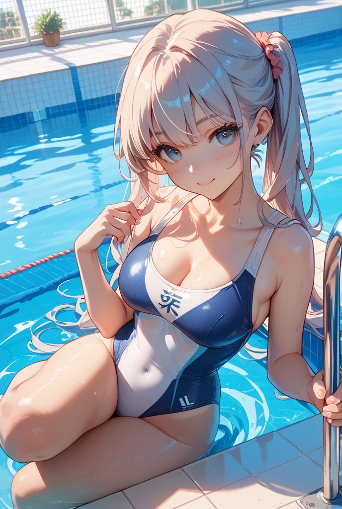 ((Top Quality)), ((Masterpiece)), ((Detail)), Perfect face, Perfact bodty, sitting on the swmming pool, listening to music, wearing headphones, wearing swimsuits, swimsuits are transparent, legs open Sitting wide open, wearing tight clothing (yes, buttocks and breasts are exposed). I see a face, one women