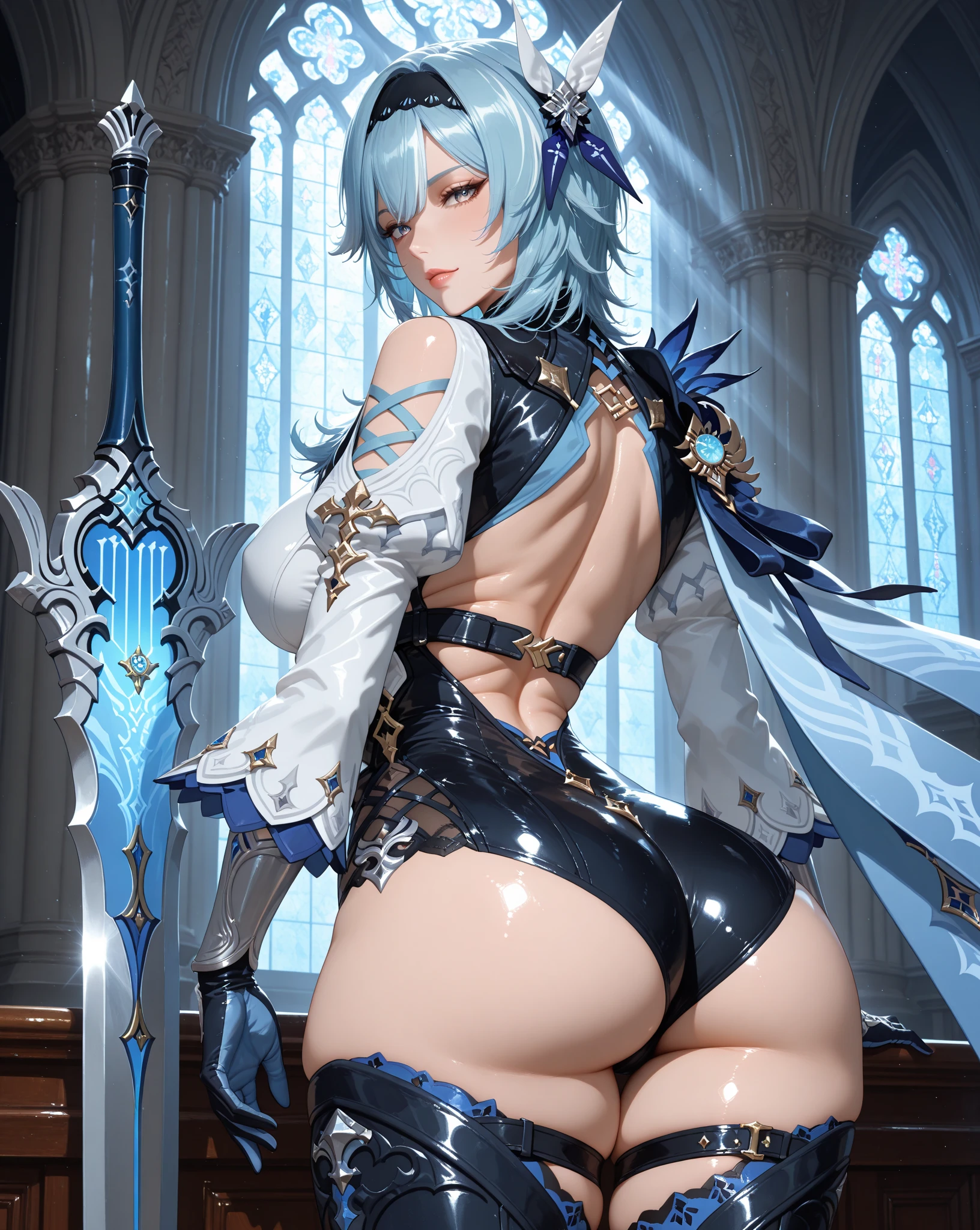 <lora:ganyuGenshinImpact_v20:0.85>， ganyu \(genshin impact\),full body,thigh gap, seductive,small nipples,on beach,playing tits,
(4K,realistic,highres,masterpiece:1.2),((cinematic lumination)),deep depth of field,charming face,bloom,medium breasts,(smiling:0.6),
1girl, looking at the viewer,((slim)), ((wet skin, sweaty)),
glossy skin,light blue hair,flight attendant uniform,nsfw , <lora:realisticVaginasGod_sdVSGp1S:0.2>, pussy, (slim legs:1.1), high heels,(broken stockings:1.7)，(ripped stockings:1.8)