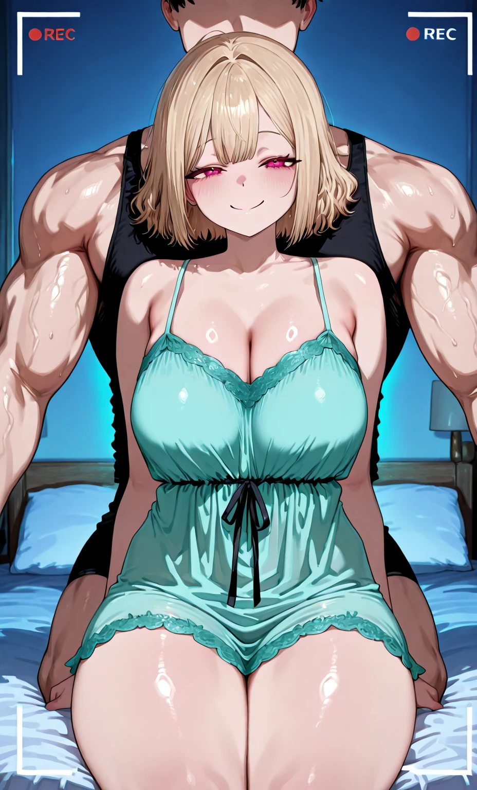 Tsunade Senju, 2 girl, (bimbo))), groping ass, mature mom, wide hips, thick thighs, huge ass, Enormous bloated expanding saggy diaper mess about to burst, huge overflowing breast, eyes closed tight, shouting orgasm, pink bra, in my bed, trying to hold but diaper is inflating bigger and bigger and bigger