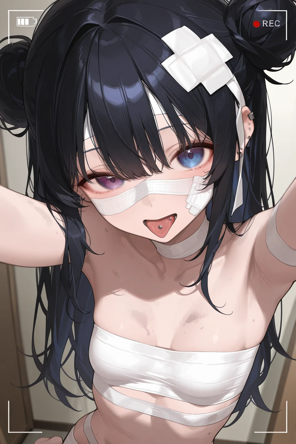 nsfw:1.2,Highest quality、In 8K、masterpiece、Hmph、Ultra-high resolution、RAW Photos、(Realistic:1.3)、Natural soft light、(Written boundary depth)、thin、(whole body:1.2)、From behind、Detailed face and eyes、Realistic、Sharp pupils、Inside the warehouse、Young Face、High school girls、Beautiful 17 year old girl、Glowing Skin、(long hair:1.2)、Beautiful black hair、Red Eye、(blush:0.7)、((Embarrassed face:1.2,blush:1.8))、Sweat、(She wears a shiny satin white silk chemise:1.5)、(Thighs Thighs Thighs Thighs:0.8)、(Huge breasts、Erect nipples)、(Small Nose、Small Nose)、Attractive waist、(Overflowing sexual fluid:1.5)、((Being blindfolded:1.4))、Saliva:1.1、camel toe:1.2