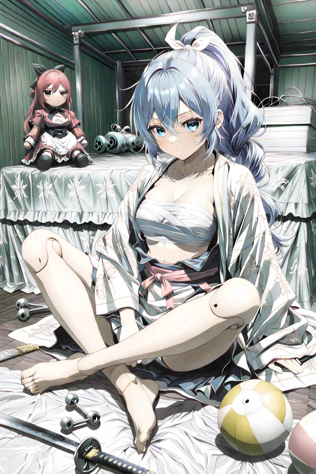 (masterpiece, best quality),best quality, (ultra-detailed), (3heads:1.5), 1girl, (label girl (dipp):1.3), masterpiece, ultra quality, ultra resolution, ultra detail, best quality, white top, crop top, ((stomach)), midriff, ((groin)), red skirt, normal ears, shackles, blue hair, very long hair, wavy hair, sidelocks, yellow eyes, parted lips, open belly, sweat, cute, open belly, toned belly, hand on own chest, eyelashes, (22 year old woman:1.3), (masterpiece:1.5), (best quality:1.5), (beautiful detailed extremely detailed CG, extremely delicate and beautiful, depth of field, (finely detailed face), (perfect details:1.2), (mature female:1.3), wide pelvis, slender, large veiny breast, 16k resolution, highres high quality, high definition, extremely detailed, masterpiece, best quality, blue hair, long hair, alluring presence, braid, short skirt, close up, big tits, young, star hair ornament, yellow ribbon, side ponytail, cabbie hat, hair ornament,
