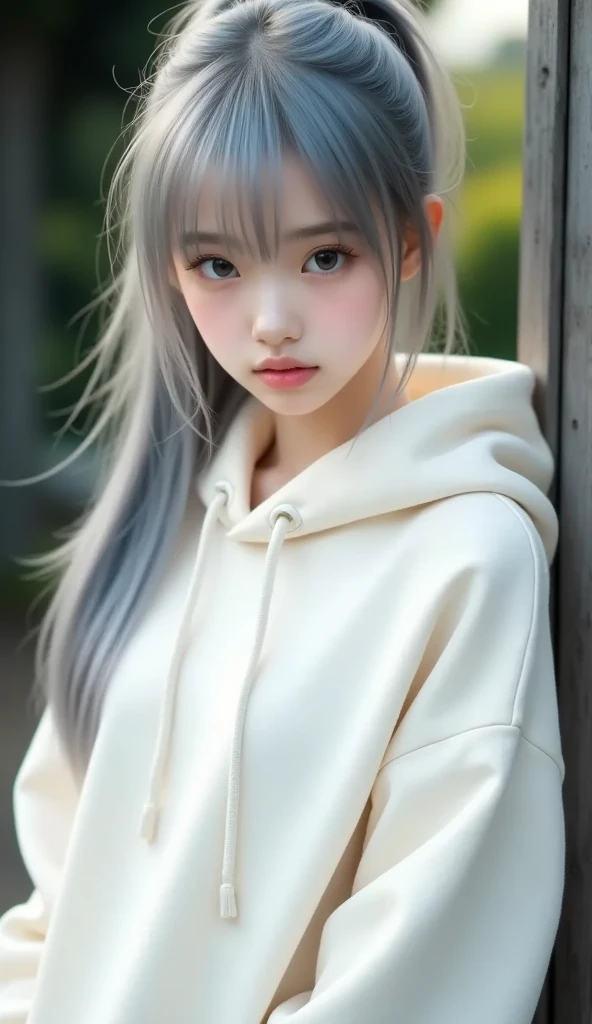 Super cute little loli, classy girl, ((14岁)), (footwear), The little girl stood on the ground, from head to foot, correct anatomy, ((white socks)), , White tracksuit shorts, ((white sneakers)), Young face, ((An imperceptible smile)), small face, The clouds drift gently, Extremely detailed 3D animations, Surreal, Super details, Luxury cinema lighting, octave light, jewelry, bell, white hair ribbon,