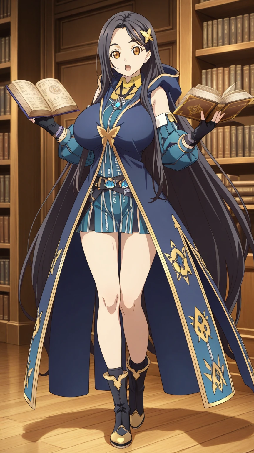 ((masterpiece)), (best quality),official art, extremely detailed CG unity 8k wallpaper, highly detailed, Depth of field, vivid color, detailed background, best illumination,ultra detailed, (photorealistic:1.4), perfect lighting, detailed face and eyes, detailed lips, fantasy, librarian, 1girl, solo, perfect feminine face, symmetrical face, sharp focus, platinum hair, blue eyes, princess attire, tiara, saphire jewelry, mini skirt, high heels, looking at a book on hands, standing,  full body,
royal library,medieval library,gorgeous bookshelf, expensive book,