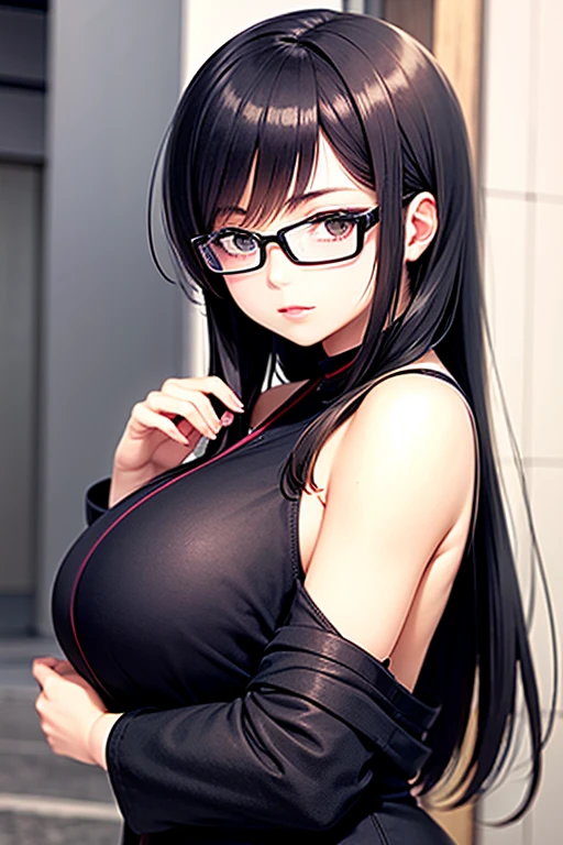 25 year old Japanese woman,((Rimless Glasses))(((Black short hair)))(((Pixie Cut)))(((Wearing a competitive swimsuit)))(Highly detailed skin),Curvy,,美しいBig Breasts,(Big Breasts),Accentuate your cleavage,Pale skin,Pointed Chest,Erect nipples,(Fantasy art,Best image quality,Hyperrealist portrait,(8k),Ultra-realistic,最high quality, high quality, High resolution, high quality texture,Attention to detail,Beautiful details,detailed,Extremely detailed CG,detailed Texture,Realistic facial expressions,masterpiece,in front,dynamic,bold)(Very thin hair),(Very soft hair),(Super Straight Hair:1.5), sleek bangs,Very light coppery amber hair,Hair in one eye、Her clothes fit her body perfectly......((Crouched down with his back to the viewer))、((Squat))、Drawing from behind、whole bodyを描く、whole body