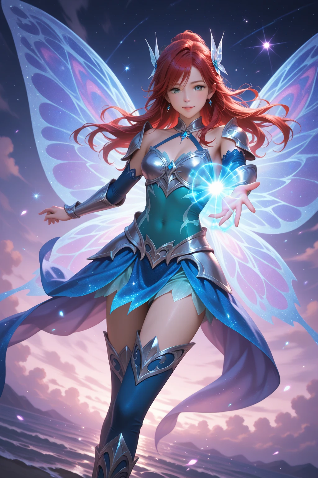 Transformed WinX drawing bloom, fairy wings, magic, all winx, fly, bilievix, orange hair, blue eyes --auto --s2