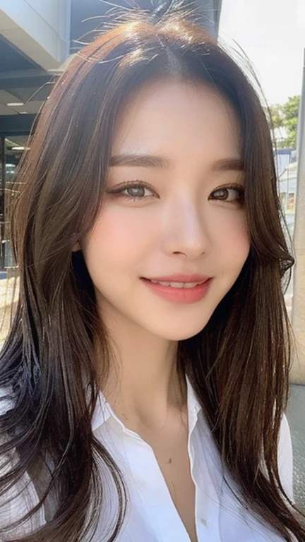 (8K, highest quality, masterpiece:1.2), (realistic, Photoreal:1.37),face close up, super detailed, one girl, cute, solo, outdoor, (nose blush), (laughter:1.20), (closed mouth), chest, beautiful and fine eyes, (hair length: 1.2), Floating hair NovaFrogStyle, Upper body, cherry blossoms