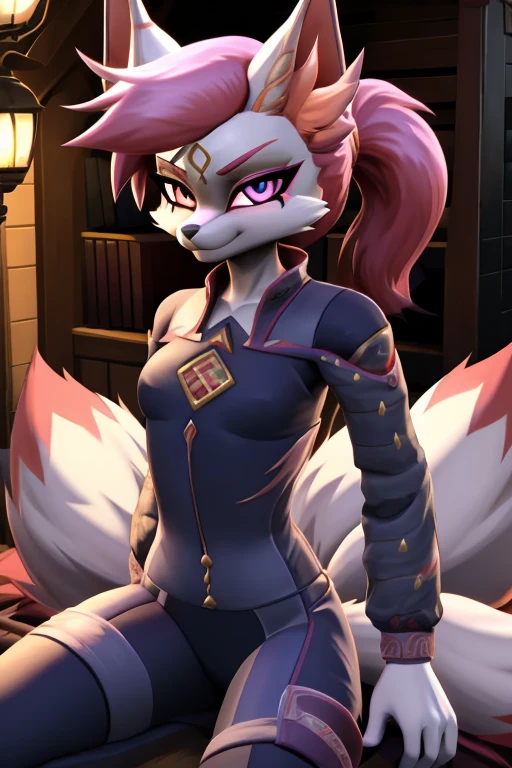 Kimiko five-tails, skin tight outfit, voluptuous, seductive, masterpiece, realistic, best quality, ultra detail, ultra high res, extreme detail, highres