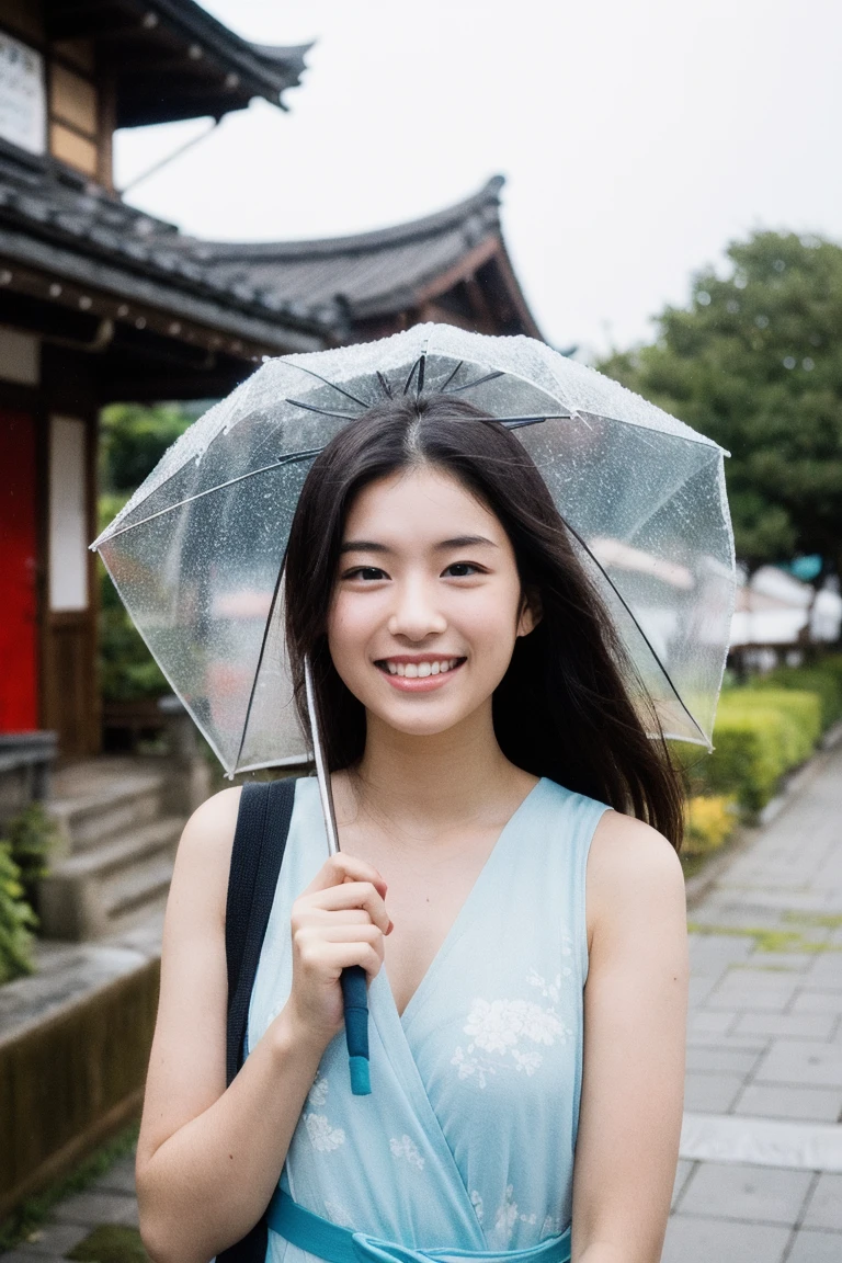 songkran,Wet roads , soaked through,drenched, Dripping, Wet Face,Wet clothes, Wet Skin, Wet Hair,A young woman with a cute face like an idol,chest,chest元が見えるデザインのメイド服,cling,RAW Photos,Genuine,Genuine,High resolution,RAW Photos,masterpiece, Genuineistic, beautiful