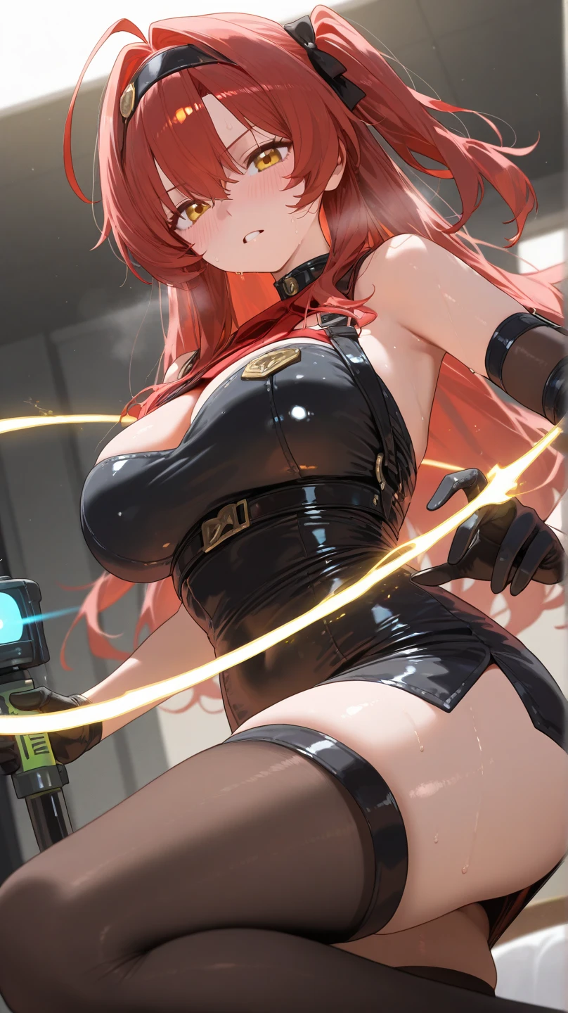 multiple girl hugging, Hyper Detail, Girls Only, Dynamic Lighting, (Glossy skin: 1.5), Masterpiece, Top Quality, Absurdity, black and red skirt, short clothes, breasts, cleavage, golden eyes, ray tracing, very long hair, masterpiece, hair between eyes, blush, NSFW, sexy, dynamic poses, wet, bunny ears, bunny tail, highly detailed, cyberpunk suit