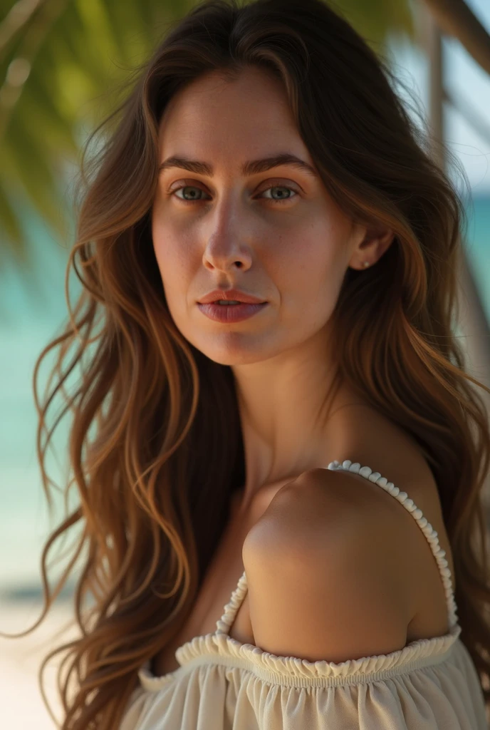 mountains, in the style of rap aesthetics, Schizocor,  The buzzing of cannabis , big breastes , a  photo of a, made with Fujifilm Superia, Charlie Amani, Oversized portraits, Babycore , model Kaia Gerber in a swimsuit , The rays shine gently on the skin , Breasts poured