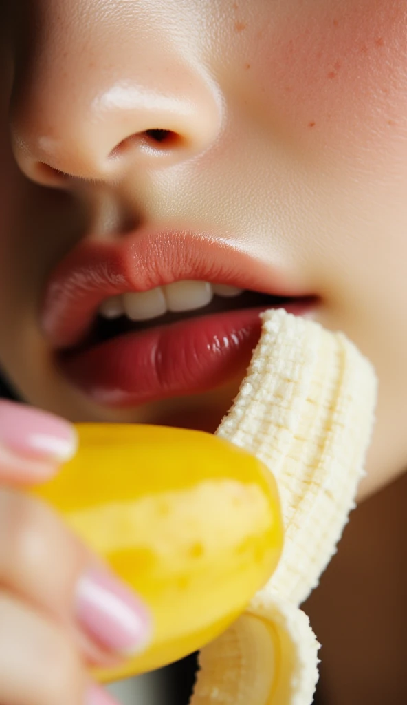 giant woman opening her mouth to eat a human