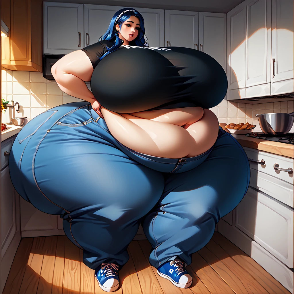 Round body, full, ripe, juice, massive tits, blueberry girl, blue skin, naked, rolling, realistic, juicing room,