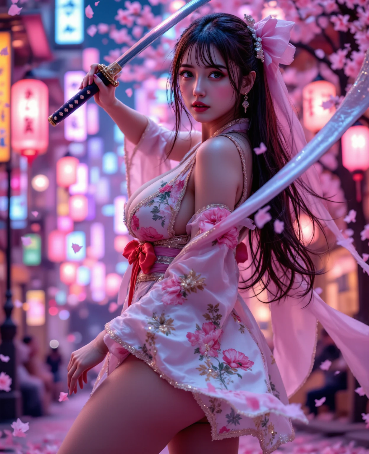 It's snowing, pink clothes color