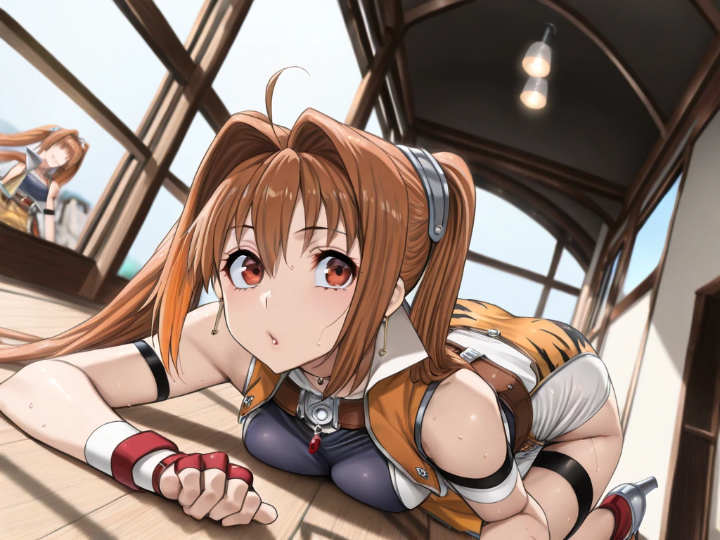 prison, concrete wall, concrete floor, wooden horse, straddling wooden horse, ((completely naked)), ((cry out:1.5)), ((it hurts:1.5)), sobbing, ((bondage)), ((bound)), ((bdsm)), ((rope)), (masterpiece:1.2), best quality, high resolution, (beautiful detailed face:1.2, beautiful detailed red eyes:1.2), perfect lighting, (perfect hands, perfect anatomy), 
 Cute, beautiful, charming lady, pov,
 orange hair, single bun hair,

