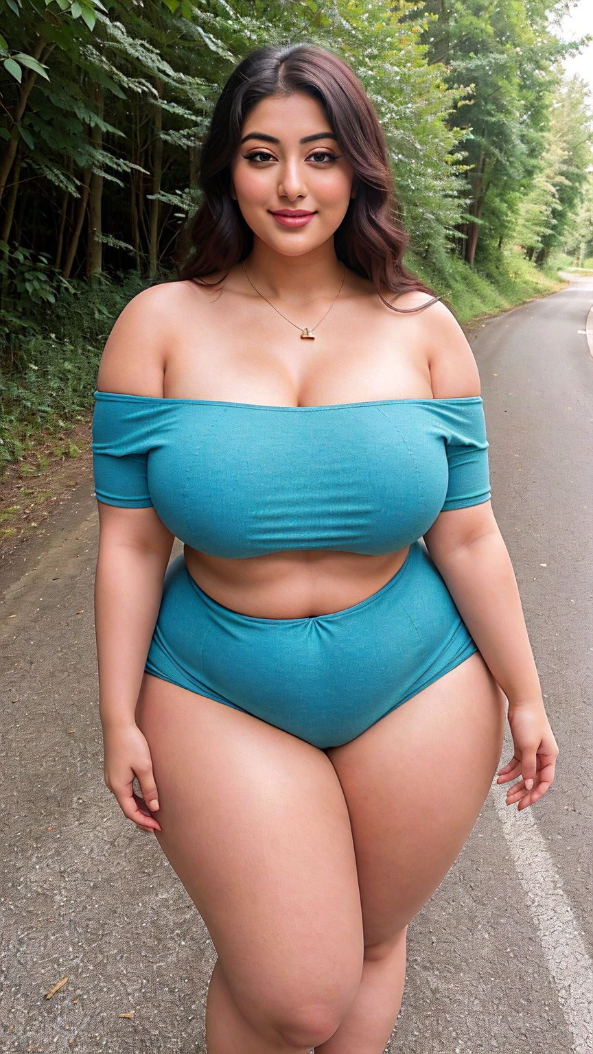 swastika mukharjee Indian beautiful woman curvy plus size hour glass bulky huge figure woman, closeup camera view, big huge m-cup breast, wearing SHEIN Teen Girl Woven Solid Color Bubble Ruched Double Layered Hem Swing Cami Dress
Color: Mint Green , covered Bust , elegant standing position, eye contact view, different style hairstyle, bright eyes, thin eyebrows, fair skin, blushing cheeks, prefect head to toe view, full body, ideal for high-fashion or editorial shoots, ultra realistic skin texture, head to toe view, full body shot, full body view, smile face, black hair, Indian face, perfect skin tone light, ultra realistic skin texture, bigger waist, busty, big hips, fleshy thighs, thick thighs, busty, full body view, Moroccan Market: Vibrant, bustling market with colorful textiles and spices.