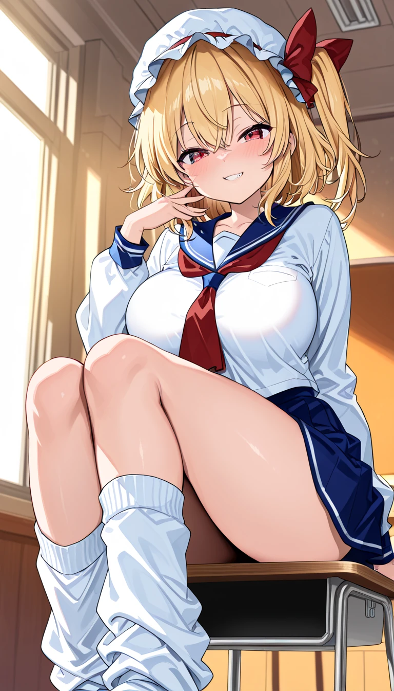 nsfw,masterpiece,ultra detailed,8k,cleavage,school cardigan,(short plaid pleated skirt),adult curvy body,(tanned skin:1.1),(japanese gyaru),baby face,cute face,silver panties,lying on floor,knees up,carpet,painted toe-nails,makeup,at messy private room,messy room,left clothes on floor,wardrobe,desk,frontshot,medium hair,blushed and happy,thick thighs