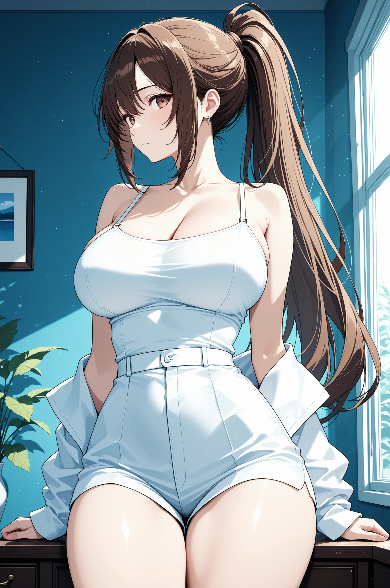 (masutepiece: 1.3), (max resolution: 1.2), (Ultra HDTV: 1.2), cinematric light, Ultra HDTV, (Detailed eyes and skin), (detailed facial features), nsfw, 8K resolution, Sharp Focus: 1.2, Perfect Style, Beautiful face, Perfect body, precise, Anatomically correct, Highly detailed face and skin texture, Detailed eyes, Dark-blue eyes, Double eyelids, Thin eyebrows, Glitter Eyeliner: 1.2, Natural cheeks, Glossy skin, Fair skin: 1.2, shiny little necklace and earrings, (Glossy lips: 1.4), BREAK, One-person viewpoint, (She is a very cute female teacher), (Light yellow lace panties), (Seductive smile: 1.2), ((a Innocent and cute girl:1.3)), (Long Wave Hair), (ligh brown hair:1.2),  (Cowboy Shot: 1.2), BREAK, ((Very intimate relationships: 1.2)), medium large breasts, ((Looking at Viewer:1.2)), ((train station stairs:1.2)), ((Bend your knees and open your legs wide:1.2)), (From Side:1.2),low  angle shot,illustration,(magazine:1.35), (cover-style:1.3)