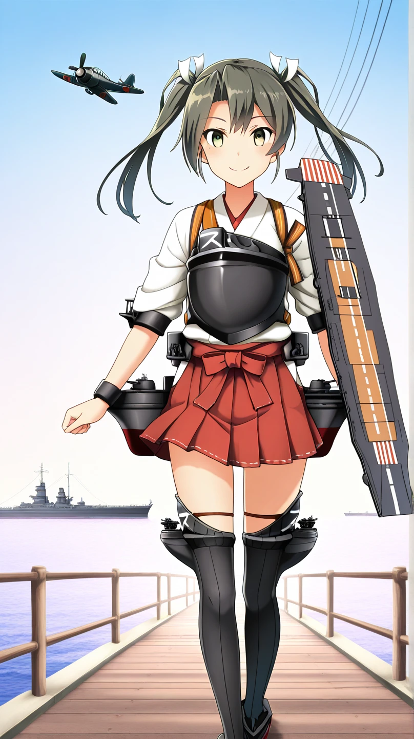 (masterpiece),(intricate details),1girl,
BREAK
<lora:shoukaku_kancolle-07:1>, shoukaku_(kancolle), solo, long_hair, brown_eyes, hairband, headband, silver hair,
BREAK
japanese_clothes, bow_\(weapon\), airplane, aircraft, weapon, skirt, muneate, ship, panties, thighhighs, hakama, smile, gloves, hakama_skirt, partially_fingerless_gloves, underwear, thigh_boots,
BREAK
<lora:more_details:0.3>,<lora:Tsurime3:1.3>, ocean, cloud, sky, blue_sky, cloudy_sky, wind, water, horizon, warship, watercraft seagull, waves, standing, beach, cloudy_sky, military_vehicle,