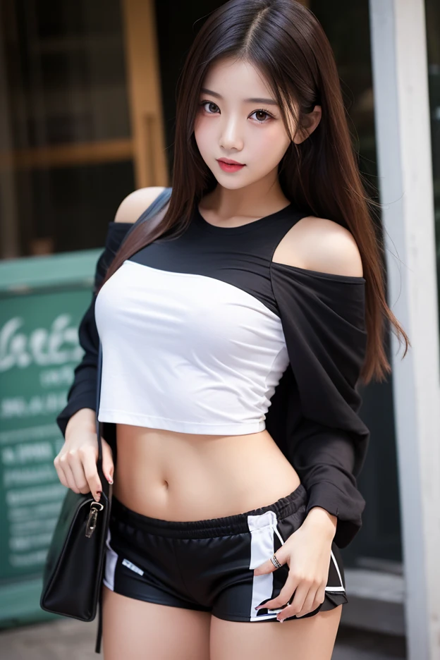((Best Quality, 8k, Masterpiece:1.3)), Focus: 1.2, Perfect Body Beauty: 1.4, Buttocks: 1.2, ((Layered Haircut, Breasts: 1.2)), (Wet Clothes: 1.5) , (Rain, Street:1.3), Ultra-sexy Ultra-Short Ultra-Thin Translucent Bandeau: 1.1, Highly detailed face and skin texture, Fine eyes, Double eyelids, Whitened skin, Long hair