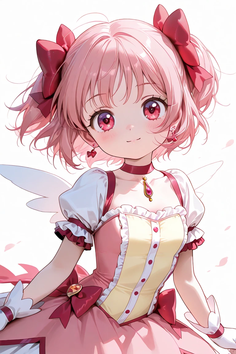 pink hair woman Dressed in a fairy tale costume with cute wings, medium breasts, 160 cm tall.