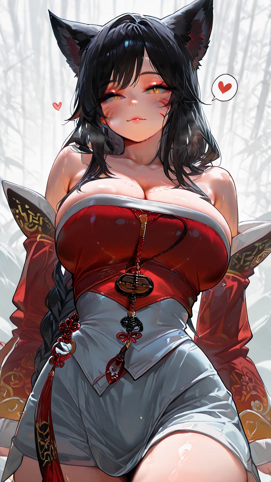 (masterpiece, best quality:1.2), intricate details, elemental hero burstinatrix, 1girl,solo, bodysuit, colored skin, helmet, lipstick, green eyes, huge breasts:1.6