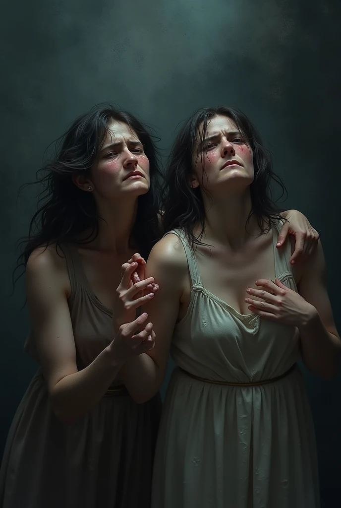 A captivating digital painting by Nicola Samori, featuring 2 little spreat   legs glowing with bioluminescent light. The charming duo shares a tender moment, Each creature is  : modesty, boldness, and elegance. They all wear high heels, large round eyes, and enchanting smiles, standing gracefully together. The intricate pen and wash outlining, along with delicate dry watercolor effects, adds depth and visual intrigue to this