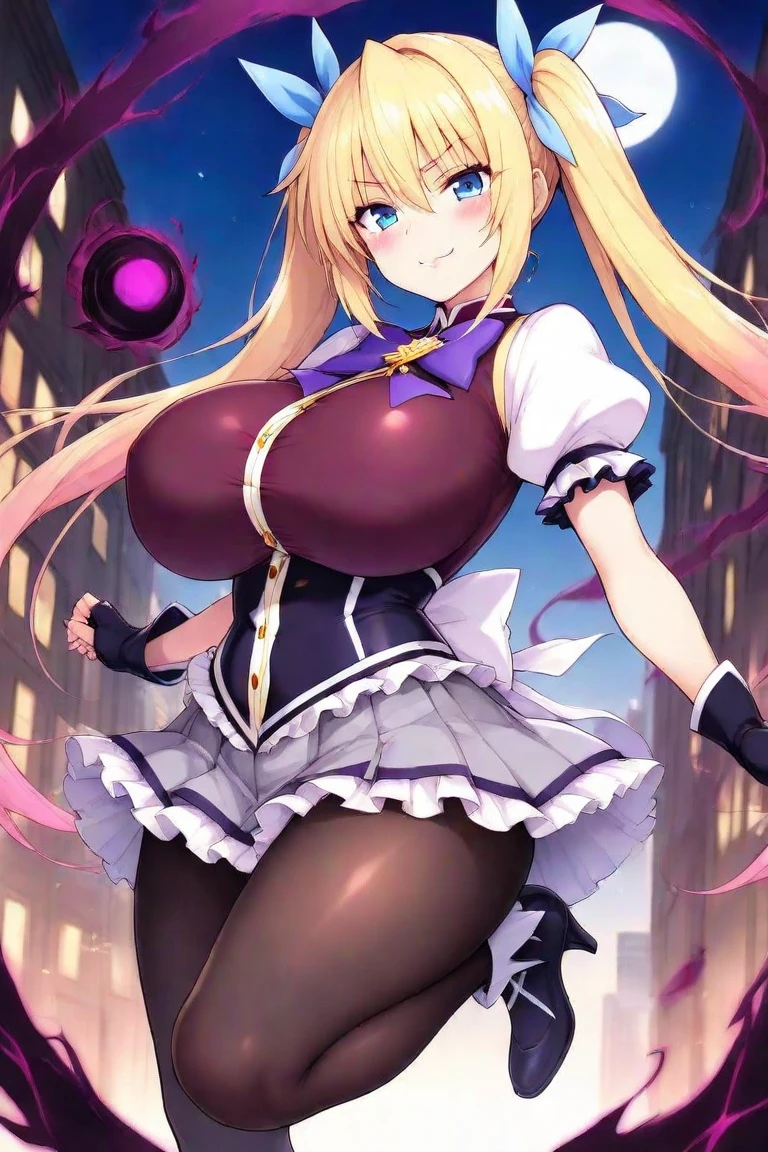 ((masterpiece, best quality, very detailed), ((girl)), ((blonde hair, very long hair, covering eyes)), pink eyes, smiling, ((lots of piercings)), ((big breasts)), cowboy shot, shot from below, office background, ((best quality)), ((masterpiece)), (detailed), (character focus, breast focus, full body), anime 2d rendering, realistic young anime woman, five fingers, perfect face, beautiful details, beautiful body, beautiful breasts, beautiful thighs, (huge breasts), beautiful legs, (black skin), baby face, 12 year old girl, girl, ((grins)), she turned her face and body towards the audience, beautiful face and charming smile, eternal, hair covering eyes, (very large breasts: 1.8) legs, succubus, enchanting three-dimensional, enchanting three-dimensional, enchanting three-dimensional, magical girl, bright pink, ((front hair covering your eyes)), night, dark skin
