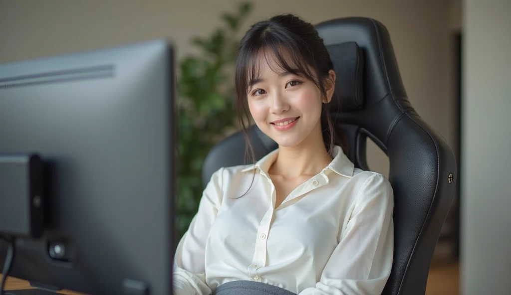 (8K, RAW Photos, Highest quality, masterpiece:1.3), (Realistic, photo-Realistic:1.4), (Highly detailed 8K wallpaper), Sharp focus, Written boundary depth,
Japanese Idols,very cute,(Baby Face),sweater, Look at us and laugh, Upper Body, Highly detailed face and eyes,((Shiny skin:1.2)), Cinema Lighting, Soft Light, Blur the background, Bokeh,(office, Modern, stylish, Glass Wall, Open space:1.2)