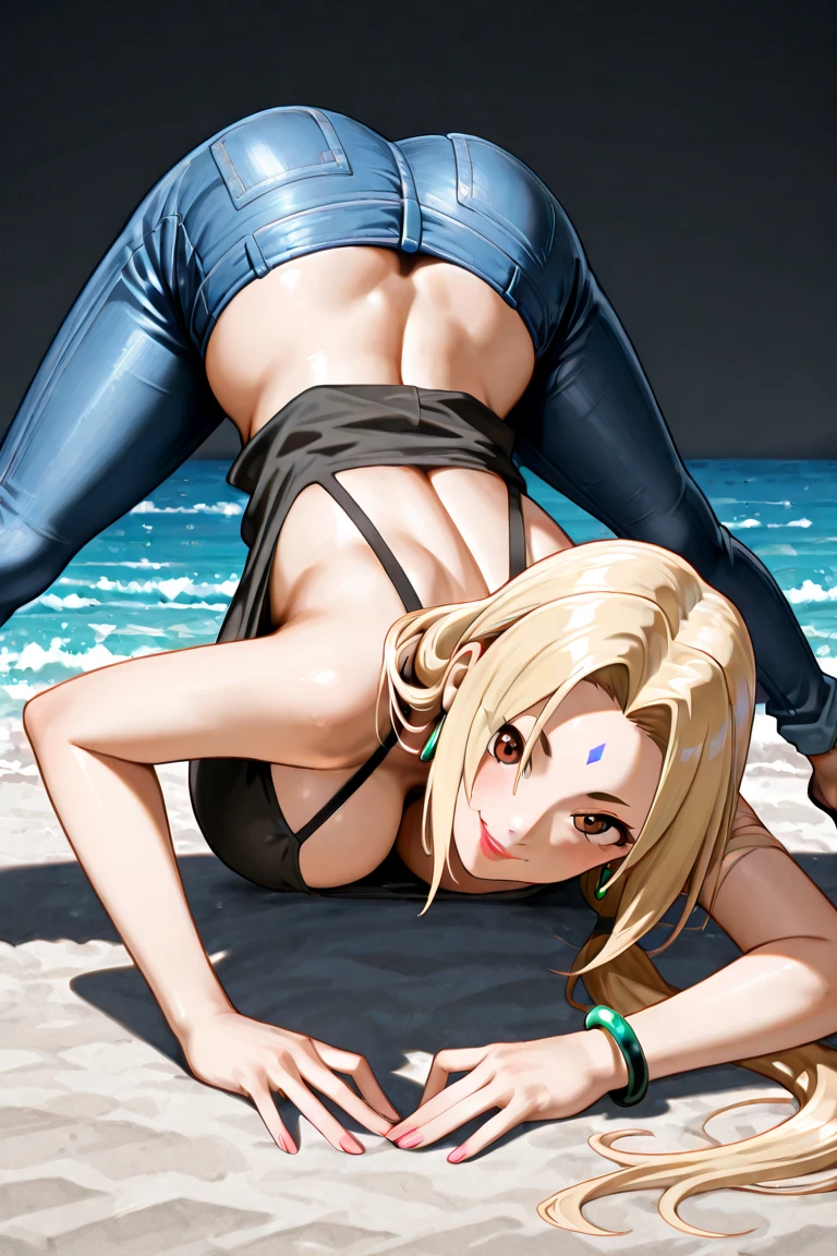 Naruto and Tsunade in the pool