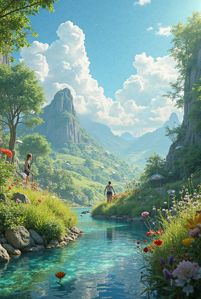 Two women 20 years hugging, brunette, beautiful, light brown eyes, thick lips, realistic skin, realistic eyes, large , wide , wet skin, sweaty skin, red , standing, full body, dynamic pose, waterfall. --auto --s2