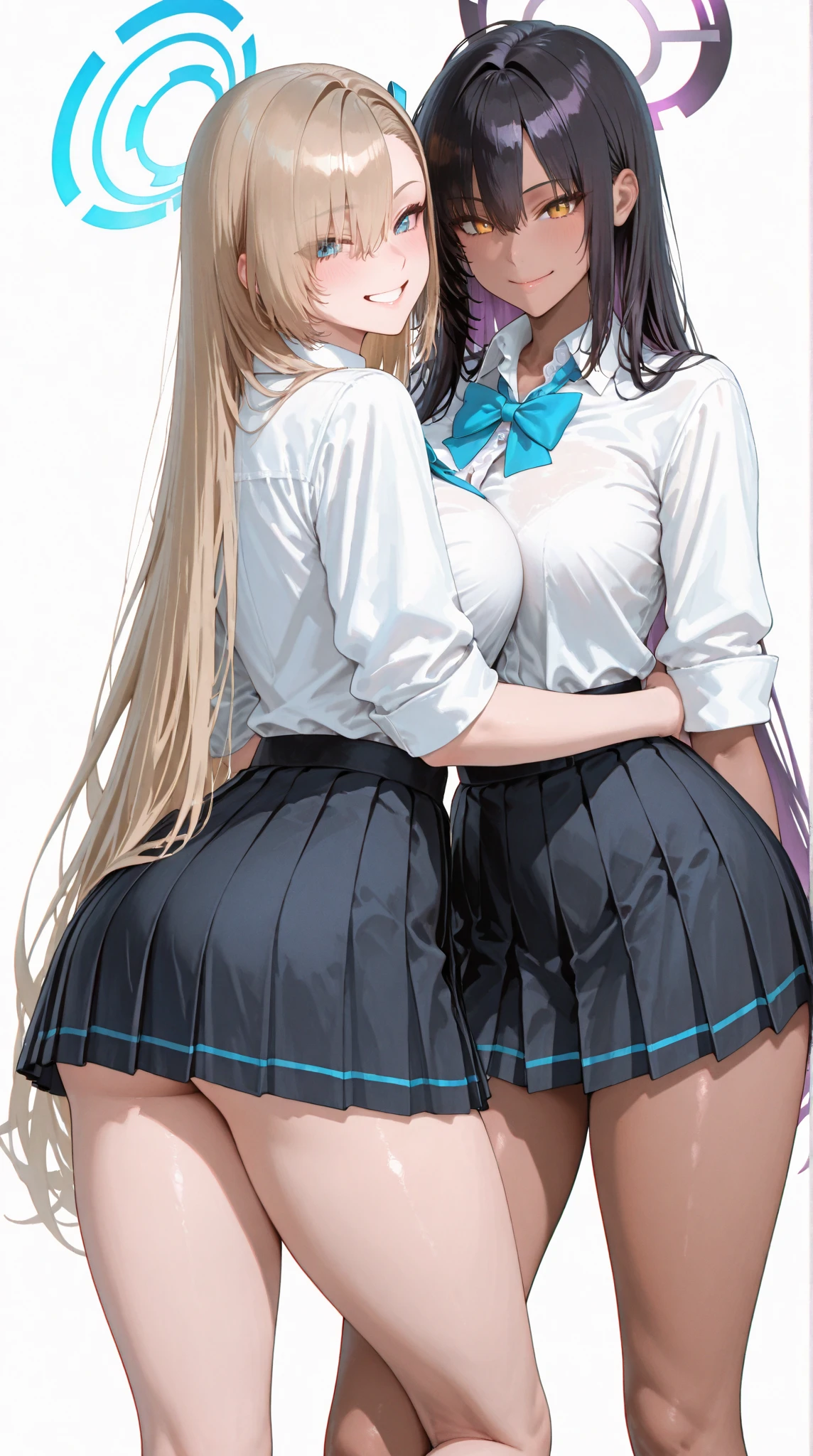 Two girls, pegging, dick, ass