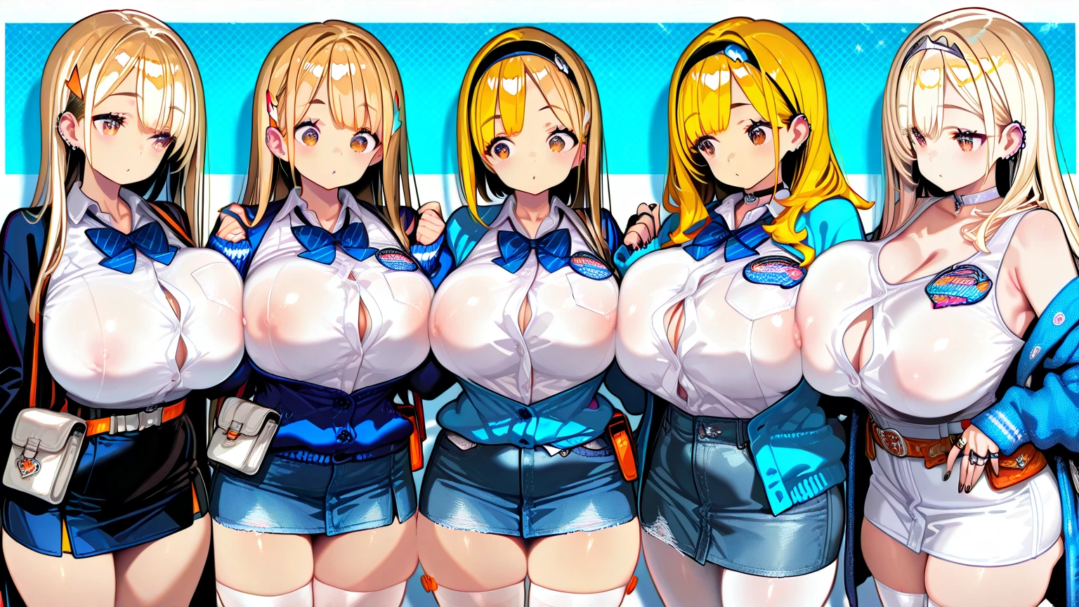 highest quality,wonderful,finely,extremely detailed CG Unity 8K wallpaper, (3 girls), (gigantic breasts:1.1, erect nipples:1.1), (grabbing another’s breast:1.3),  (nipple-to-nipple:1.4), (open mouth:1.2), (long tongue:1.2), (mouth drool:1.2)