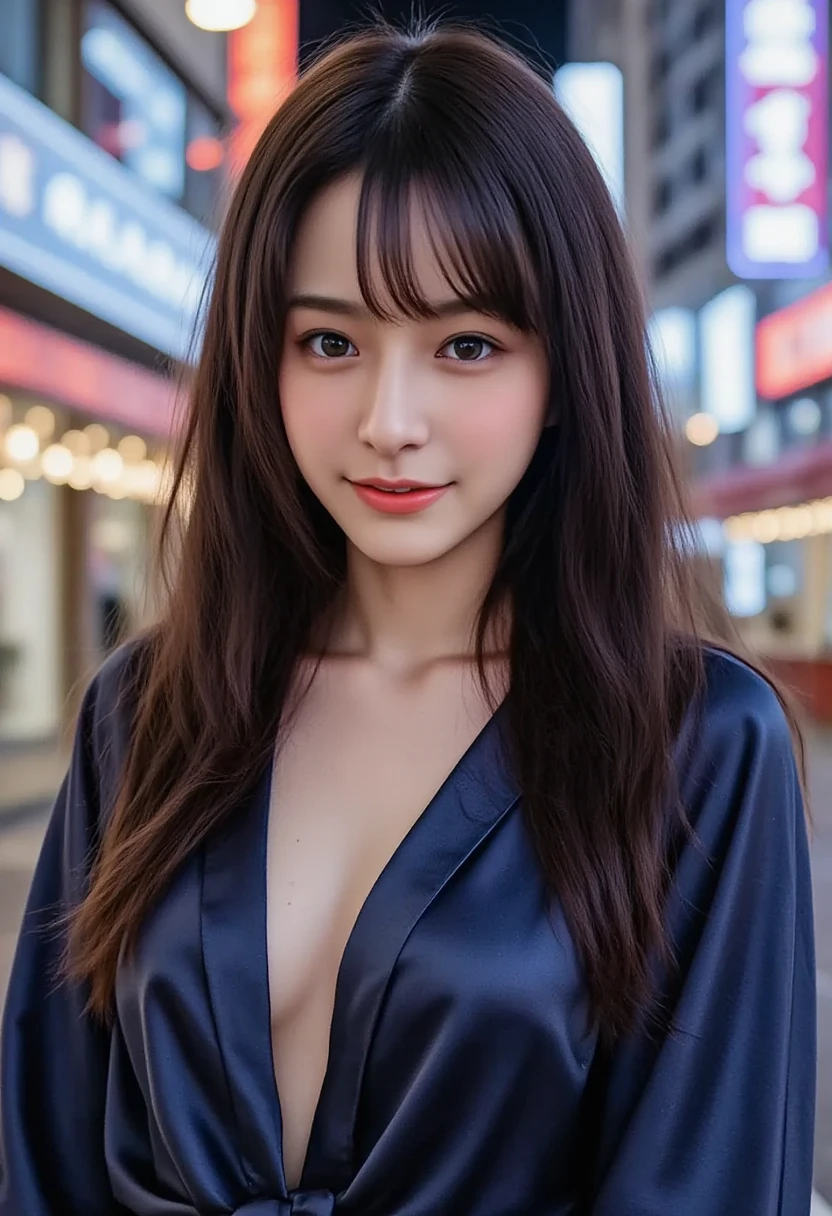 Japanese girl, Japanese clothing,Japanese hairstyle,smiled,Stand sideways looking out the window,Side face, lips, Hair bangs, (Crowded Akihabara: 1.2) natrual light, all-body, Deep shadows, Cutes, beutiful, Shinjuku, Shibuya, Ikebukuro, Detailed realism, skin textures, hyper detailed, realistic skin textures, (Award-winning photos,Incredible masterpiece: 1.3)