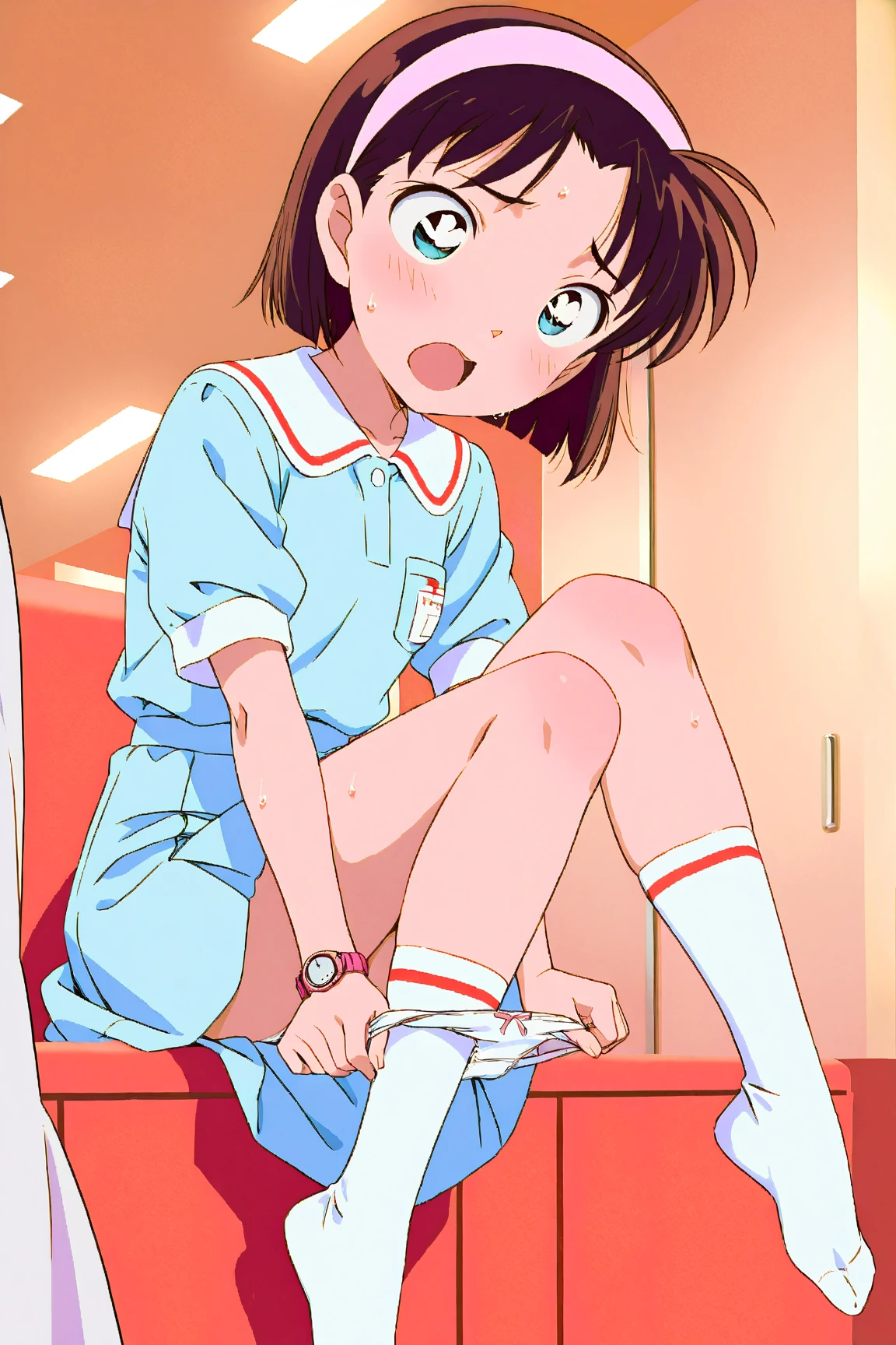 1girl, solo, solo focus, YAWARA \(YAWARA!\), ((Urasawa_Naoki style)), 18yo, short hair, black hair, black eyes, middle brests, one-side-up short-tail, masterpiece, expensive quality, very_expensive_solve, big_file size, full color,(completely nude:1.2),pussy,niplles,(loli kid),