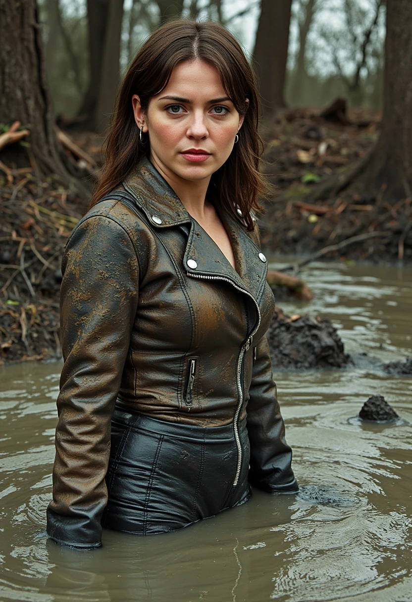 Muddy and dirty，All covered with oily dirt.Clothes are soaked， She was disgusting, Greasy, Soaked, The suit was soaked by the rain，Stained with oil and dirt, Elizabeth lay in a filthy place, Greasy, Toilet with dirty suit and black pantyhose, It smells bad，Muddy and dirty，All covered with oily dirt. She was disgusting, Greasy, Soaked, wet from rain